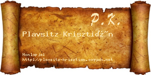 Plavsitz Krisztián névjegykártya